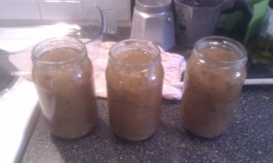 3 jars of apple and mint jam